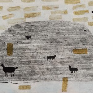Goats, 25 x 33 cm, mixed media