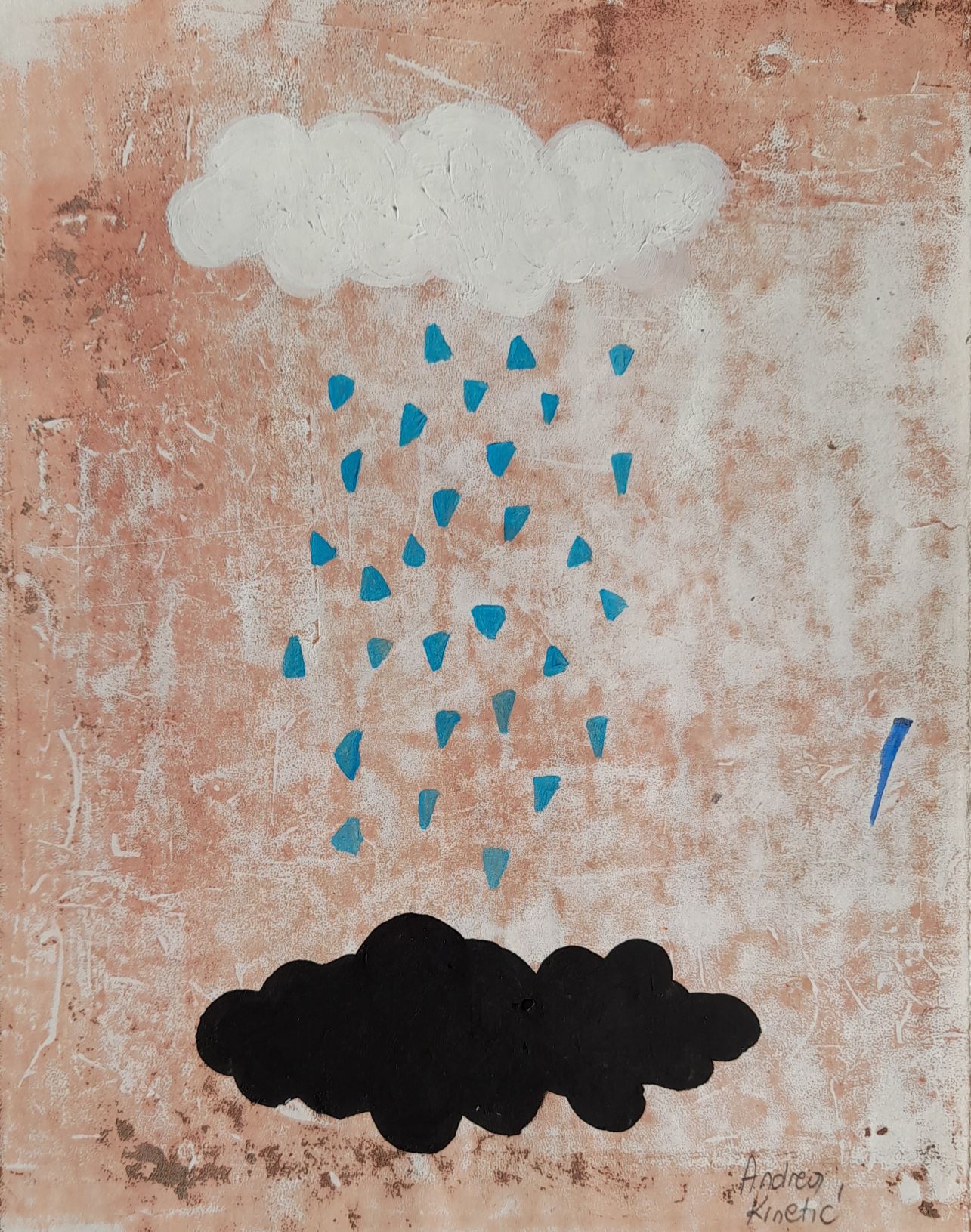 Rain, 22x27cm, mixed media