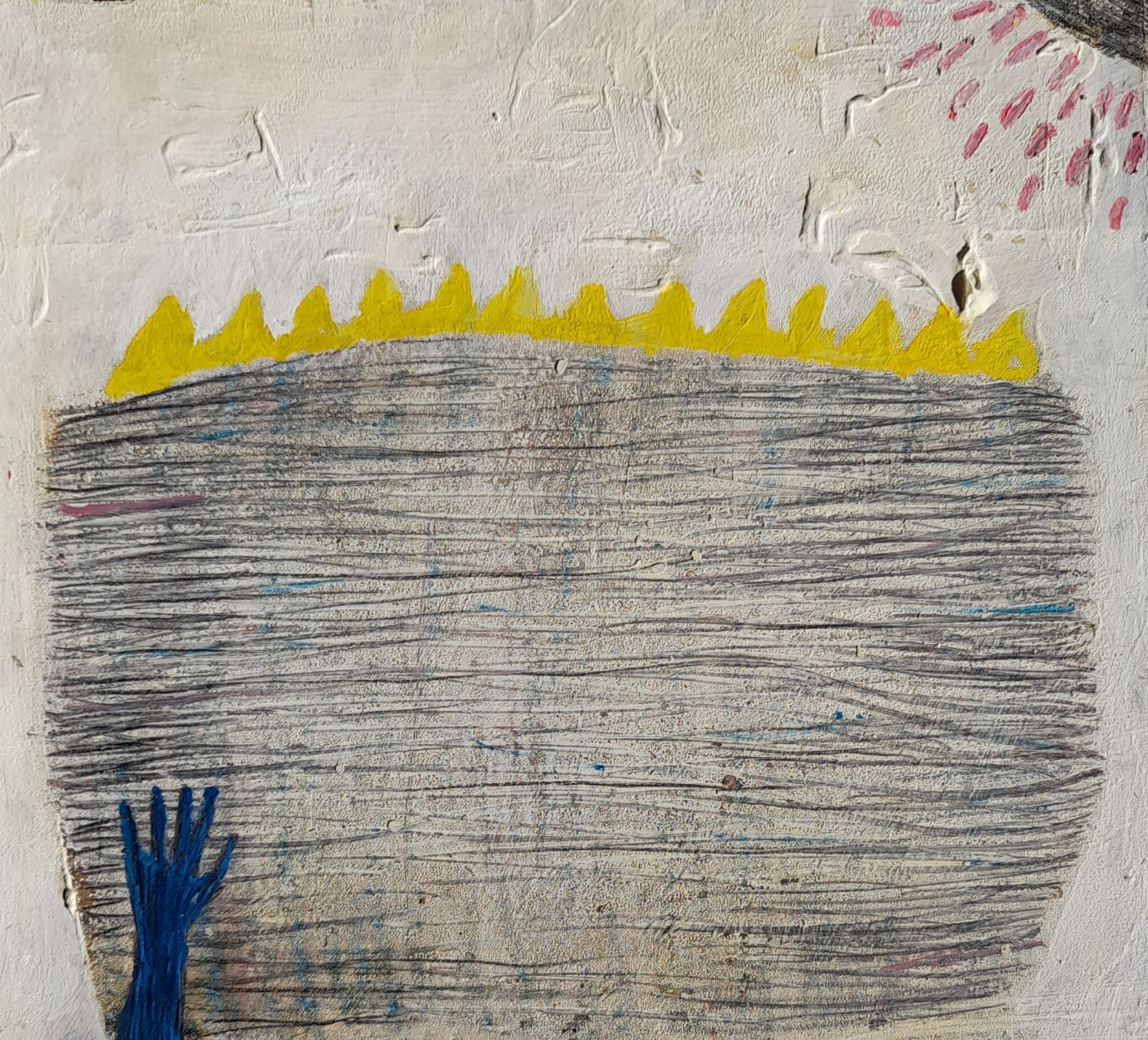 Sun, 22x25cm, mixed media