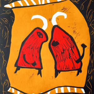 Love story, 32x40cm,linocu